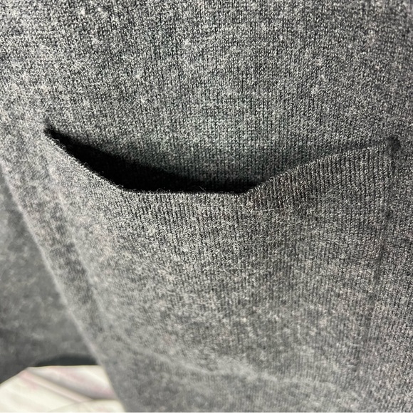 Adrienne vittadini cardigan merano wool grey charcoal black pockets soft open - Picture 5 of 7